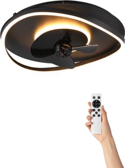Plafondventilator Sofia met verlichting - Ø50cm - 3 snelheden - Afstandsbediening - Zwart — thumbnail 1