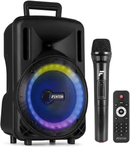 Speaker Bluetooth - Fenton FT08LED MK2 karaoke box met LED’s, accu en microfoon - Voor huisfeestjes — thumbnail 1