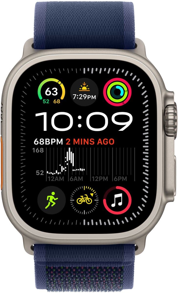 Apple Watch Ultra 2 GPS + Cellular 49mm Natural Titanium Case with Blue Trail Loop - M/L — afbeelding 1
