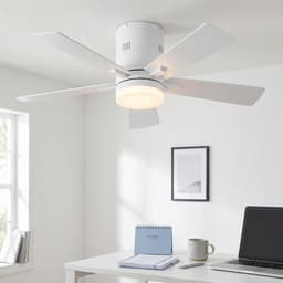 2-in-1 Plafondventilator, LED-Plafondventilator, 3 Instelbare Kleuren, 6 Snelheden, 5 Bladen, Timerfunctie, Geschikt voor Zowel Winter als Zomer, Ideaal voor Meer Comfort (Wit, 107 cm) — thumbnail 2