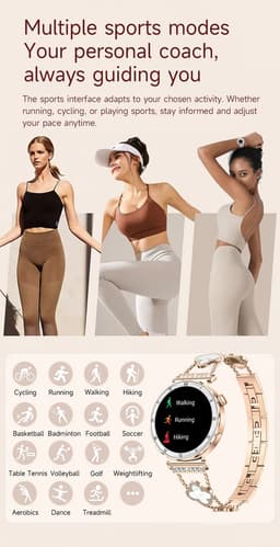Knobbout Luxe 1.19" AMOLED Dames Smartwatch – 390 × 390 HD Display – Bluetooth Bellen – Hartslag , Bloeddruk- & Zuurstofmeting – Slaapmonitor – Ademhalingstraining – Menstruatiecyclus – AI-Spraakassistent – IP67 Waterdicht – Zilver Stalen Band — thumbnail 2