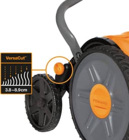 Kooimaaier - Cilindrische grasmaaier - Gazononderhoud - Contactloos maaisysteem - 43 cm maaibreedte - Zwart oranje zilver — thumbnail 4