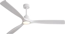 COVREO Plafondventilator met verlichting 183 cm wit, 3 houten bladen, 6 snelheden — thumbnail 1