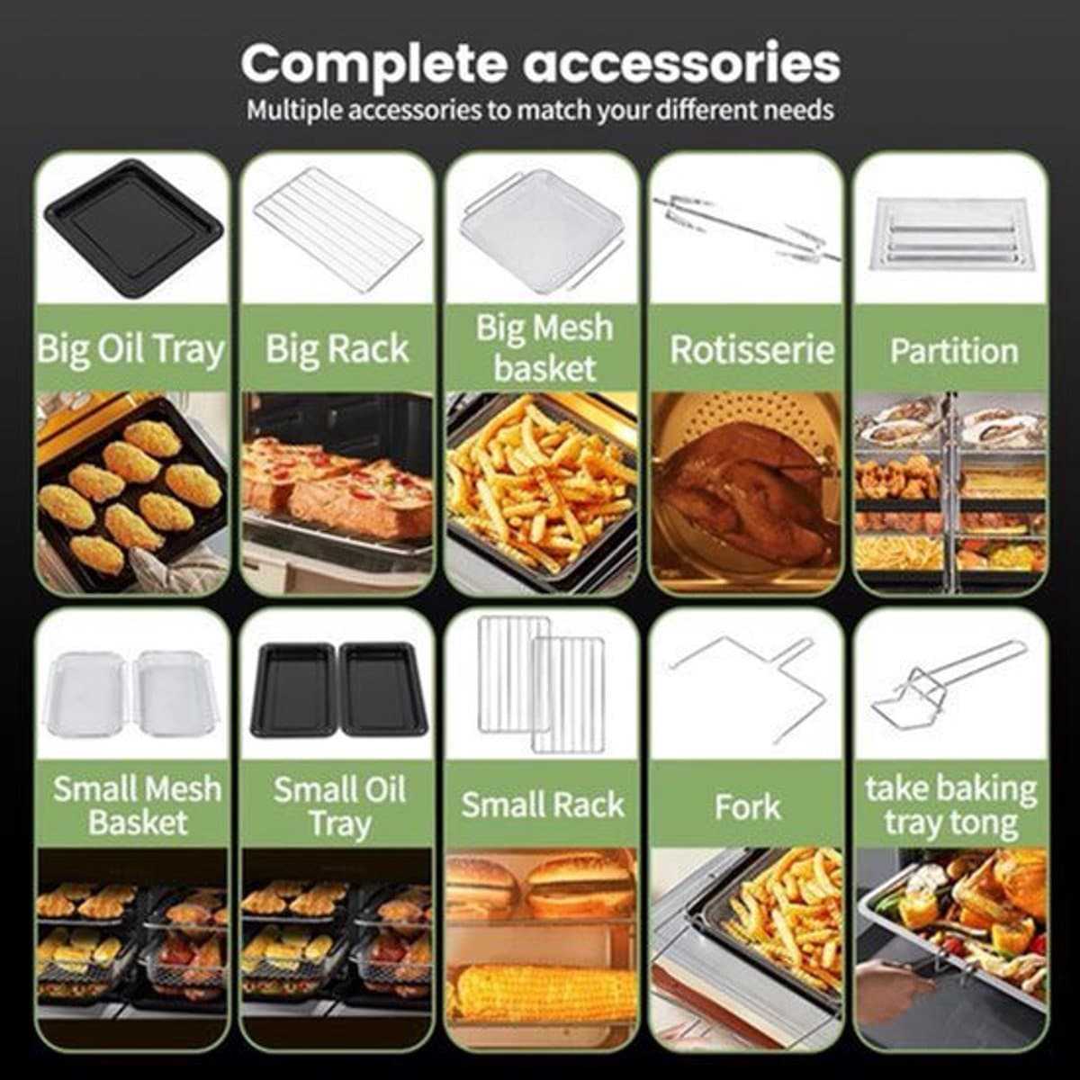 Heteluchtfriteuse – Airfryer - Airfryer Oven XXL - 23L - Dubbele Lades - 2200W - 240V - LED Touchscreen – 15 Programma’s - Kijkvenster - Zwart — afbeelding 1
