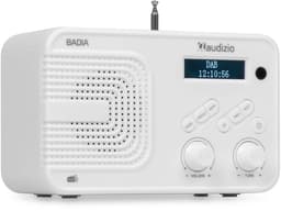 DAB radio - Audizio Badia - Kleine radio - Met Bluetooth, USB en AUX - Slaapkamer radio - Wit — thumbnail 1