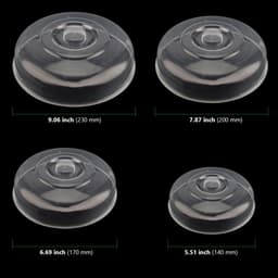 Dailygoods- Voedselafdekkingen Set van 8 - Kunststof Plaatafdekkingen - Hittebestendig - Stoomventilatiegat - Maten 14/17/20/23 cm - Transparant PP-plastic - Magnetronhoezen — thumbnail 3