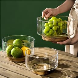 Glazen Kom - Mengkom Opbergkom - Ingrediënten Bereiden - Vaatwasmachinebestendig - 14 Liter - Transparant — thumbnail 5