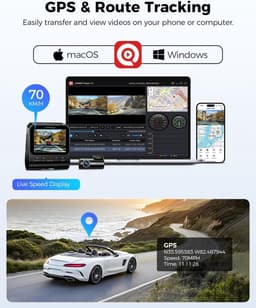 Auto Camera - Dashcam Voor Achter - Veilig Rijden Vastleggen - 4K+1080P Resolutie - Met 64GB Kaart - Zwart — thumbnail 3