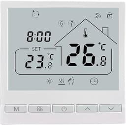 Slimme Thermostaat - Verwarming Regelaar - Energie Besparen - Wifi Bediening - 86x86mm - Wit — thumbnail 1