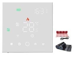 Digitale Thermostaat - Slimme Regelaar - Verwarming Instellen - App Bediening - 80x80 mm - Wit