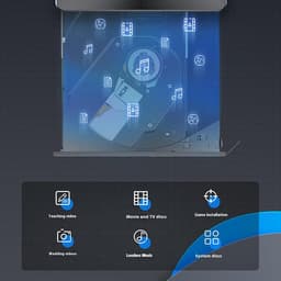 Externe Schijf - Lezer Brander - Data Archiveren - USB-C Dubbele Interface - 14 cm - Zwart — thumbnail 2