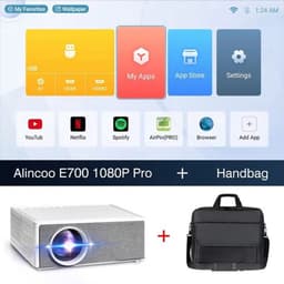 Alincoo - E700 - Beamer - Projector Beamer - Mini Meamer - 4k - Full HD 1080P - 1920x1080dpi - Automatische focus - 5G - met WiFi - 28000 Lumens - Wit — thumbnail 5
