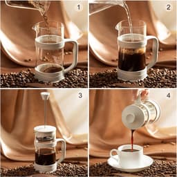 Thijox - French Press Koffie/Thee Maker, Camping Mini Koffiezetapparaat 304 Roestvrij Staal, Hittebestendig Glas, Cold Brew Koffie Pers 11,8 oz voor T — thumbnail 3
