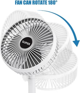 Uitschuifbare opvouwbare draagbare ventilator voor thuis, slaapzaal, drie snelheden, bureauventilator Draagbaar — thumbnail 3