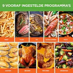 Dubbele Mand Airfryer - Heteluchtfriteuse Olievrij - Gezond Koken - Transparant Venster - 88 Liter - Zwart — thumbnail 5