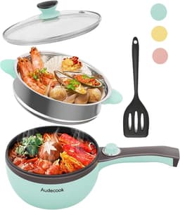 Multicooker - Groen - 1,5 L met stoompan - Elektrische antiaanbak braadpan - Voor Gezond en Snel Koken — thumbnail 1