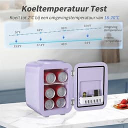 SP® Mini Koelkast - 4L Capaciteit - Minibar - Skincare Koelkast - Paars - 27cm x 19cm x 29cm — thumbnail 3