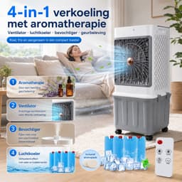 MUPOO Aircooler 32L Mobiel - Luchtkoeler / Airco zonder Afvoerslang - 4-in-1 Ventileren met 120° Oscillatie & Afstandsbediening-Airconditioning-Stil (50dB)-voor Woonkamer, Slaapkamer, Kantoor en Garage — thumbnail 2