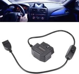 18,7 inch II Powerkabel - 2-naar USB-opladerskabel - Dashcam-hardwire-kit met 16-polige connector voor auto GPS DVR dashcam — thumbnail 5