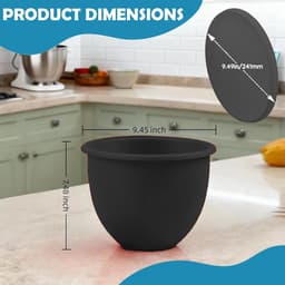 Mengkom met deksel - Bakkom Inzetstuk - Keukenbereiding - Luchtdicht bewaren - 4.8 liter - Zwart — thumbnail 3