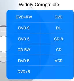 Externe DVD-drive - CD/DVD Brander - Bestanden Branden - Dubbele USB-C Interface - 15 x 15 x 3 cm - Zwart — thumbnail 4