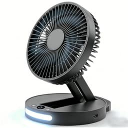 LISM – Deze draagbare bureauventilator heeft een 180 graden kantelbare ventilatorkop en een opvouwbaar ontwerp. Het is een stille, persoonlijke ventilator, geschikt voor thuiskantoren, slaapkamers en kamperen. Grijs — thumbnail 1