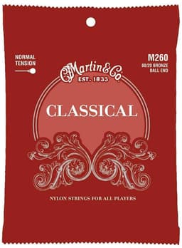 snarenset klassieke gitaar - M260 - bronze wound & clear nylon medium tension ball end — thumbnail 1