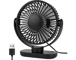 Solvix tafel ventilator geluidloos - Tafelfan - Zwart - 360° Rotatable - Ultra-stil - Voor Thuis en Kantoor