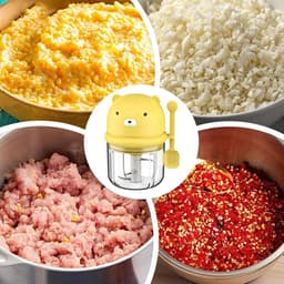 Mini Knoflook Hakker - Keukenmachine Groente Snijder - Snel Ingrediënten Verwerken - Draadloos En Stil - 350 ml - Geel — thumbnail 3