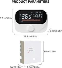Slimme Thermostaat - Temperatuurregelaar Sensor - Energie Besparen - 7-Dagen Programmering - 11.8 cm - Wit — thumbnail 5