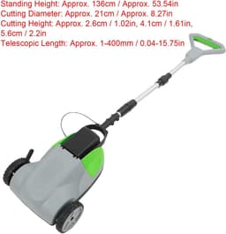 Elektrische Grasmaaier - Grastrimmer Tuinmaaier - Gazononderhoud - Borstelloze Motor 6500 RPM - 59 x 37 x 24 cm - Zilver — thumbnail 2