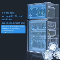 Koelkast met vriesvak - Koel-vriescombinatie - Keuken organiseren - Onzichtbare deurgreep - 85 liter - Zwart — thumbnail 4