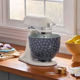 Keramische Mengkom - Bakkom Keuken - Bakken en Mixen - Vintage Floral Design - 4.7 Liter - Blauw — thumbnail 2