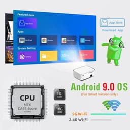 Byintek - K45 - Beamer - Projector Beamer - Mini Meamer - 4k - Full HD 1080P - 1920x1080dpi - Automatische focus - met WiFi - 950ANSI Lumens - Wit — thumbnail 5