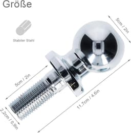 SnelShoppen - 50 mm Towbar Kogel M22, 3.5T Trekhaak voor Stalen Trekhaak, Ball Head voor Tractor, Trailer en Grasmaaier — thumbnail 5