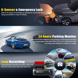 4K Dashcam - Zwart - 3,19 inch - Dubbel Camera Systeem met Nachtzicht - Voor Auto's — thumbnail 3