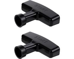 SnelShoppen - Pack van 2 Trekstartknoppen, Trekhandvat, Zwart Vervangingshandvat voor Grasmaaier en Kettingzaag, Duurzaam en Stevig, Tuinaccessoires,