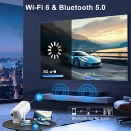 Mini-beamer, smart projector, Full HD 1080P, kleine beamer thuisbioscoop met WiFi 6 en Bluetooth 5.2, ondersteunt - ShopVlot — thumbnail 5