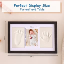 Baby hand- en voetafdruk makers kit voor pasgeboren geschenken - Gepersonaliseerde mijlpaal cadeau en geheugen fotolijsten — thumbnail 4