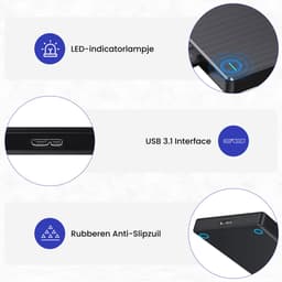 Elcostar Externe harde schijf 500 GB - HDD - Externe SSD - Harde schijf extern - Externe harde schijven - Geschikt voor Windows, Mac & Smartphone - Inclusief USB kabel — thumbnail 2