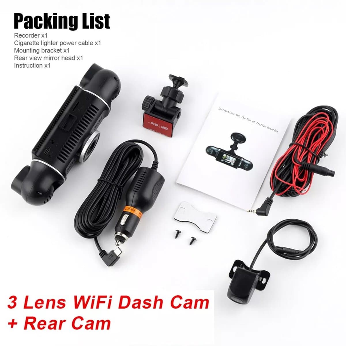 4-kanaals Wifi-rijrecorder 1080P HD-rijrecorder auto voor- en achtercamerasensor — afbeelding 1