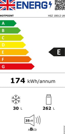 Hotpoint ( Bauknecht ) HSZ 18012 | Inbouw koelkast | 178 cm | Sleepdeur — thumbnail 2