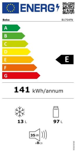 Beko | B1754FN | inbouw koelkast | 88 cm | Deur op deur — thumbnail 2