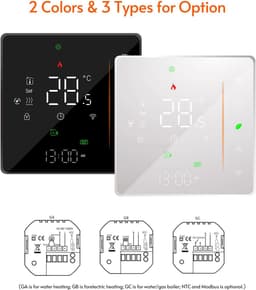 Wifi Temperatuurregelaar Programmeerbaar - Ondersteunt Touchbediening - Slimme Thermostaat voor Waterverwarming 5A Wit — thumbnail 5