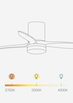 CREATE - Stille plafondventilator 40W Ø132cm 100% hout met aanpasbare gipsen behuizing - Met licht - WIFI + Afstandsbediening - WIND CALM CONCRETE — thumbnail 5
