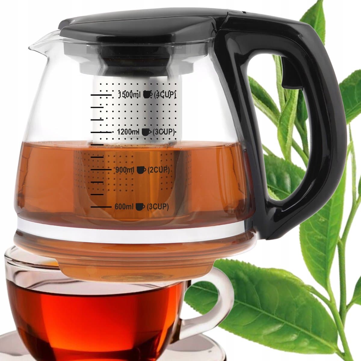 Berretti Martibello Glazen Theepot met Zetgroep 1,5L - Elegant & Stevig — afbeelding 1