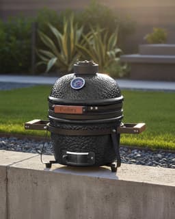 BELIANI KAMADO - Mini houtskoolgrill - Zwart - Keramiek — thumbnail 3