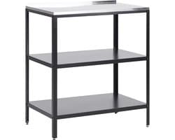 BELIANI VILAMA - Buitenkeuken eiland - Zwart - 80x50x92 cm - Staal