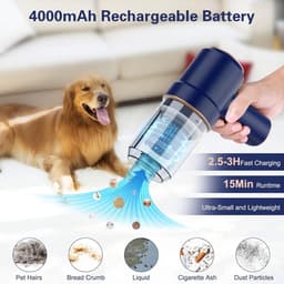 Krachtige oplaadbare Handheld Vacuum Cleaner - 2 in 1 Zuigen Blowing - Lichtgewicht voor Home Pet Hair en Car Cleaning — thumbnail 4