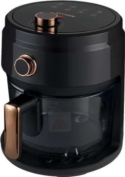 Hyundai Electronics - Airfryer met glazen pot - 3.5 Liter - Zwart Rose Goud — thumbnail 3